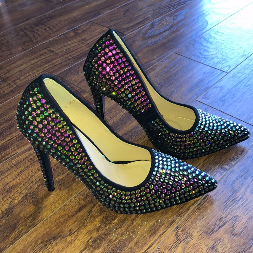 Multi colored heals covered in jewels